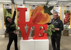 The Burpee plant brand has added new vegetables to its growing assortment with Tomato Love Sunrise (held by retail business manager Tiffany Heater on the left) and Pumpking Buckskin (held by seed supply manager Jayson Force on the right). There was plenty to “love” in their display as vegetables continue to be an exciting market for consumers.